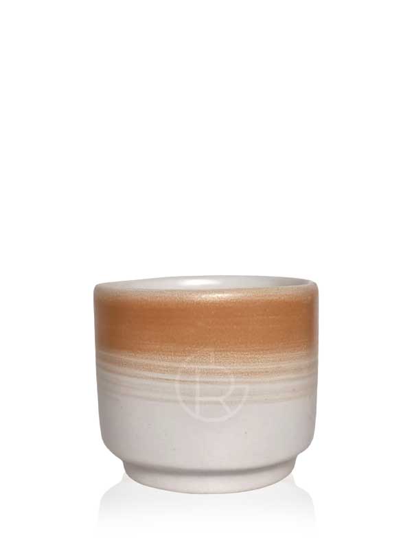Handmade Ceramic Tea Cup 150 ml Matte Dark Orange Stroke