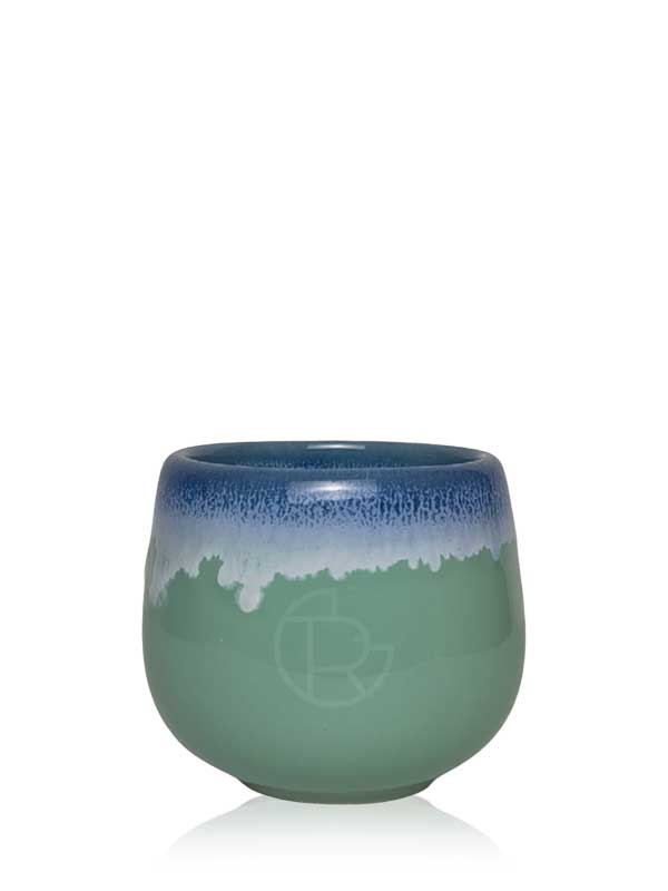 Handmade Ceramic Tea Cup 150 ml Blue Waves Turquoise