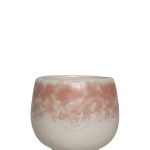 Round Bottom Ceramic Tea Cup 150 ml Pink Speckled