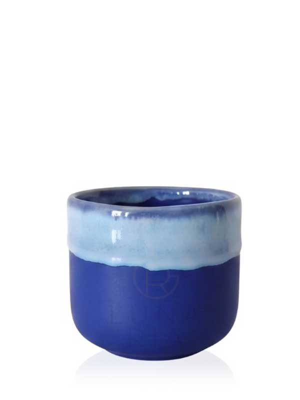 Ceramic Cup 250 ml Matte Dark Blue Waves