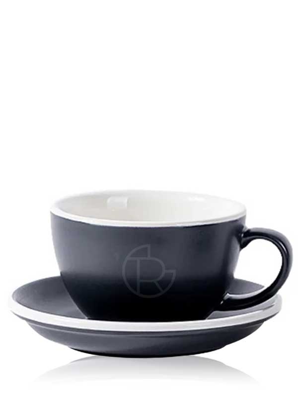 Latte Cup 355 ml and Saucer Graphite Black