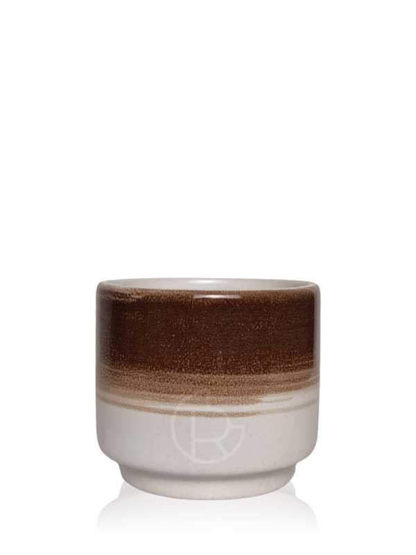 Handmade Ceramic Tea Cup 150 ml Dark Chocolate Stroke