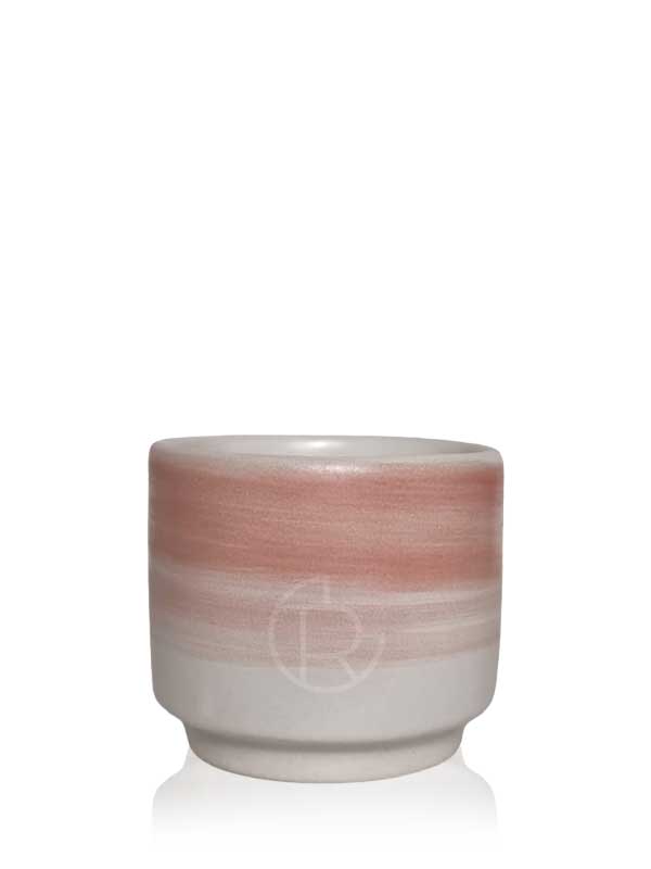 Handmade Ceramic Tea Cup 150 ml Matte Pink Stroke