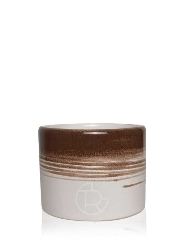 Handmade Ceramic Tea Cup 200 ml Dark Chocolate Stroke